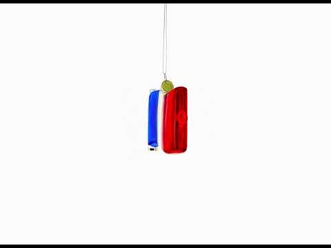 Waving Flag of France Glass Christmas Ornament