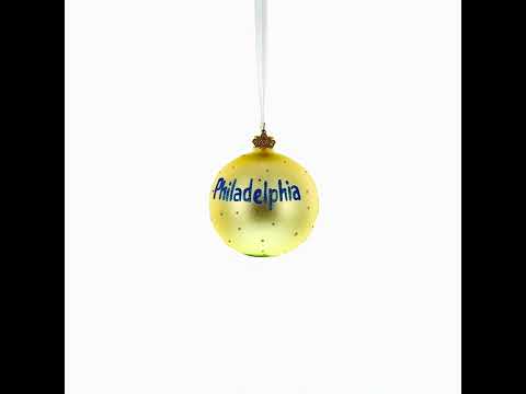 Skyline of Philadelphia, Pennsylvania Glass Ball Christmas Ornament 3.25 Inches