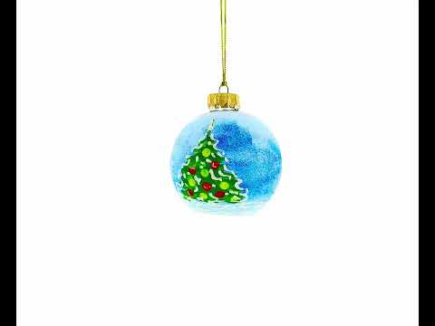 Adorno navideño de bola de cristal con niña y reno de 3,25 pulgadas