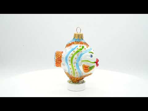 Coral Reef Ocean Fish Glass Christmas Ornament