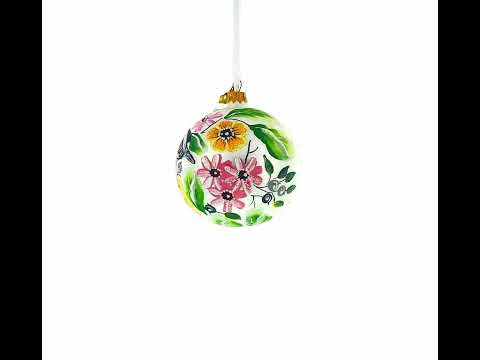 Weihnachtskugel „Vögel singen – Extravaganz“ aus Glas, 10 cm (4 Zoll)