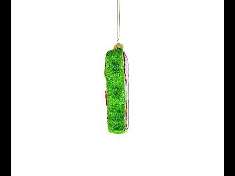 State of Vermont Symbols, USA Glass Christmas Ornament