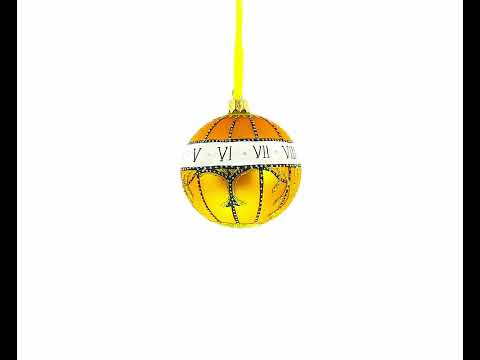 1899 Madonna Lily Clock Royal Glass Ball Christmas Ornament, 3.25 Inches