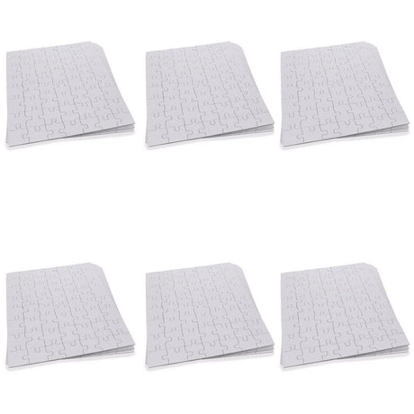 Paper Set of 6 White Blank Create a Jigsaw Puzzles 10 Inches x 8 Inches in White color Rectangular