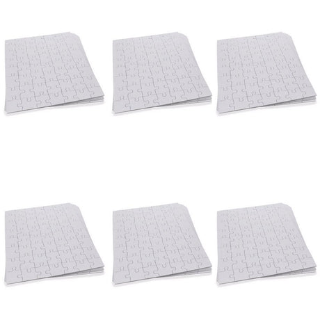 Set of 6 White Blank Create a Jigsaw Puzzles 10 Inches x 8 Inches in White color Rectangular