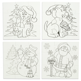 Set of 12 Blank Christmas Puzzles in White color