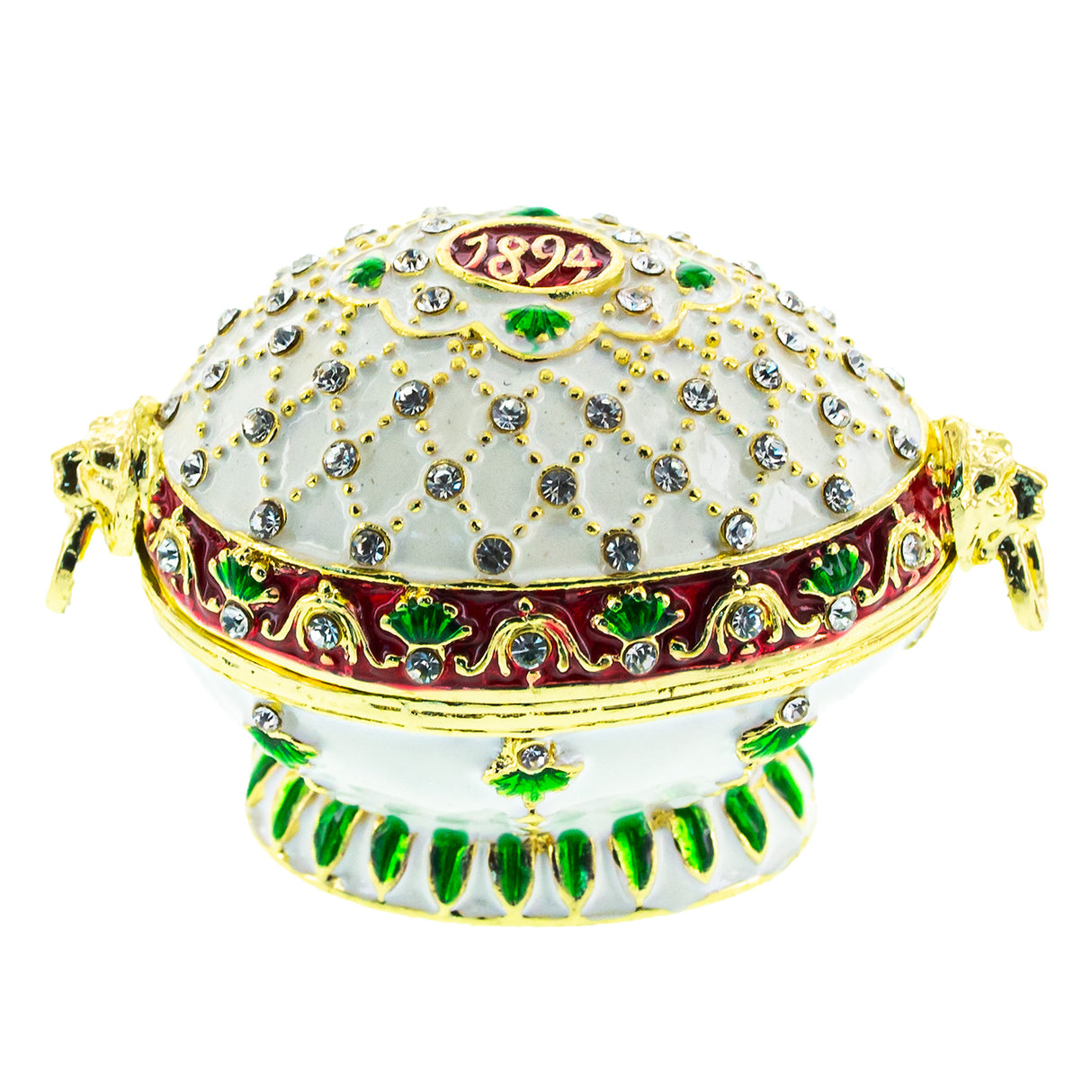 1894 Renaissance Royal Imperial Easter Egg in White color, Oval shape