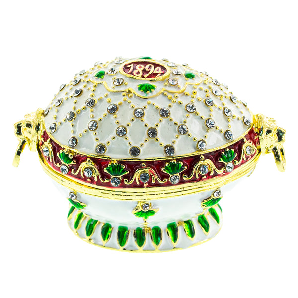 1894 Renaissance Royal Imperial Easter Egg in White color, Oval shape