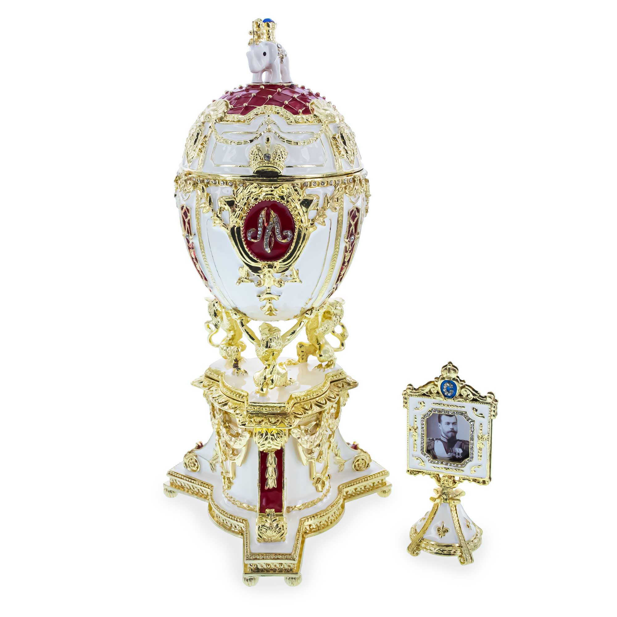 Shop 1903 Royal Danish Musical Imperial Easter Egg 9.6 Inches. Buy Royal > Royal Eggs > Imperial > Musical Figurines White