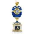 Pewter 1904 Kelch Chanticleer Blue Enamel Royal Imperial Easter Egg with Clock in Blue color