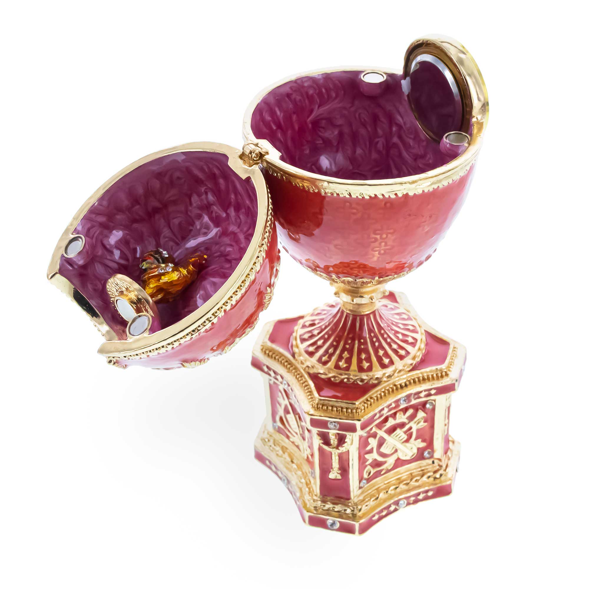 1904 Kelch Chanticleer Royal Imperial Easter EggCzech Republic , dimensions in inches: 5.2 x 2.1 x 2.1