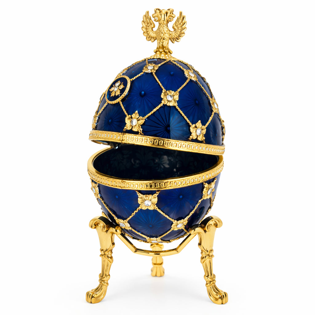 BestPysanky online gift shop sells Faberge replicas Imperial royal collectible Easter egg decorative Russian inspired style jewelry trinket box bejeweled jeweled enameled decoration figurine collection house music box crystal value for sale real
