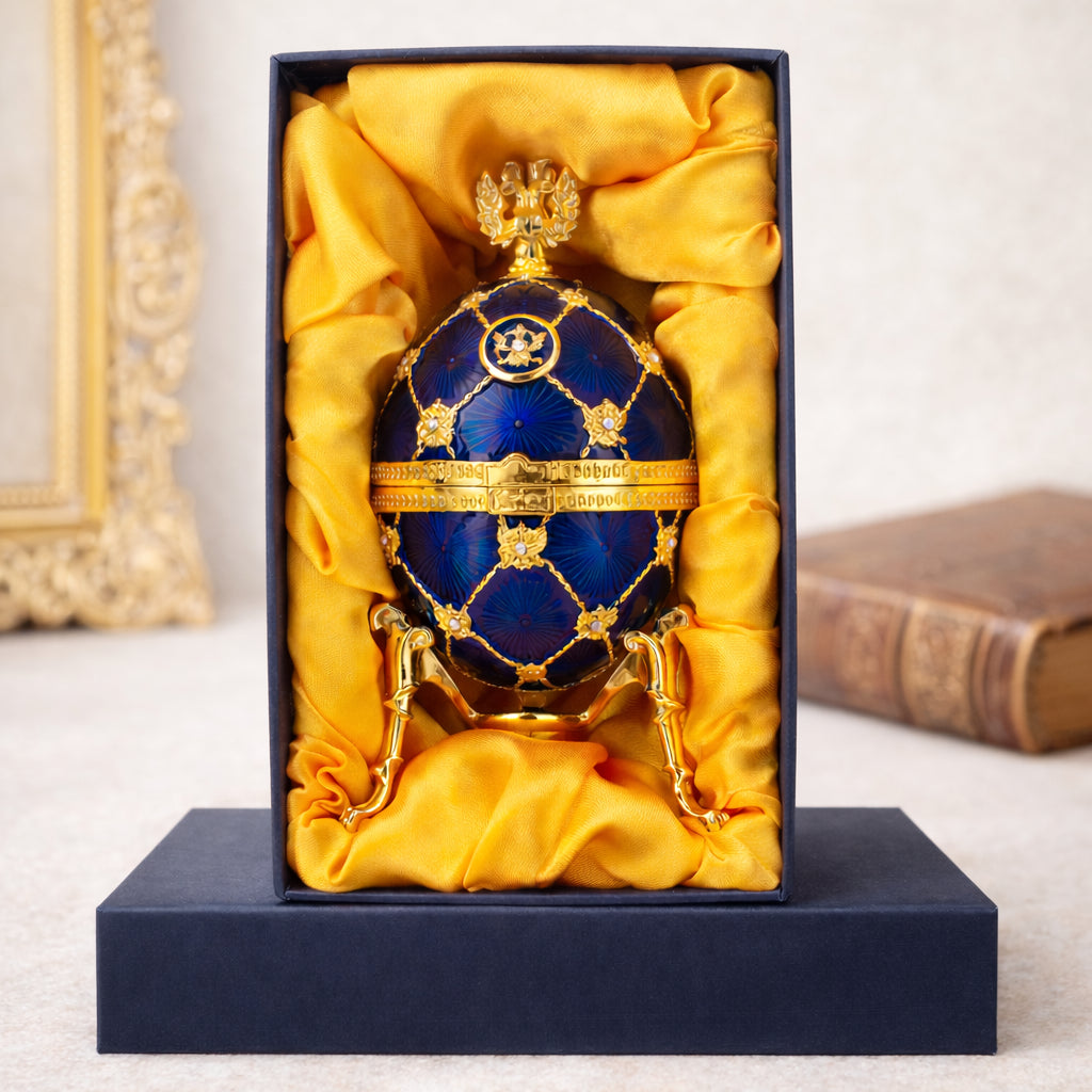 Escudo de Armas Azul Real Inspirado Huevo de Pascua