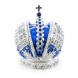 Royal Crown with Cross in Blue Enamel Jewelry Trinket Box Figurine in Multi color