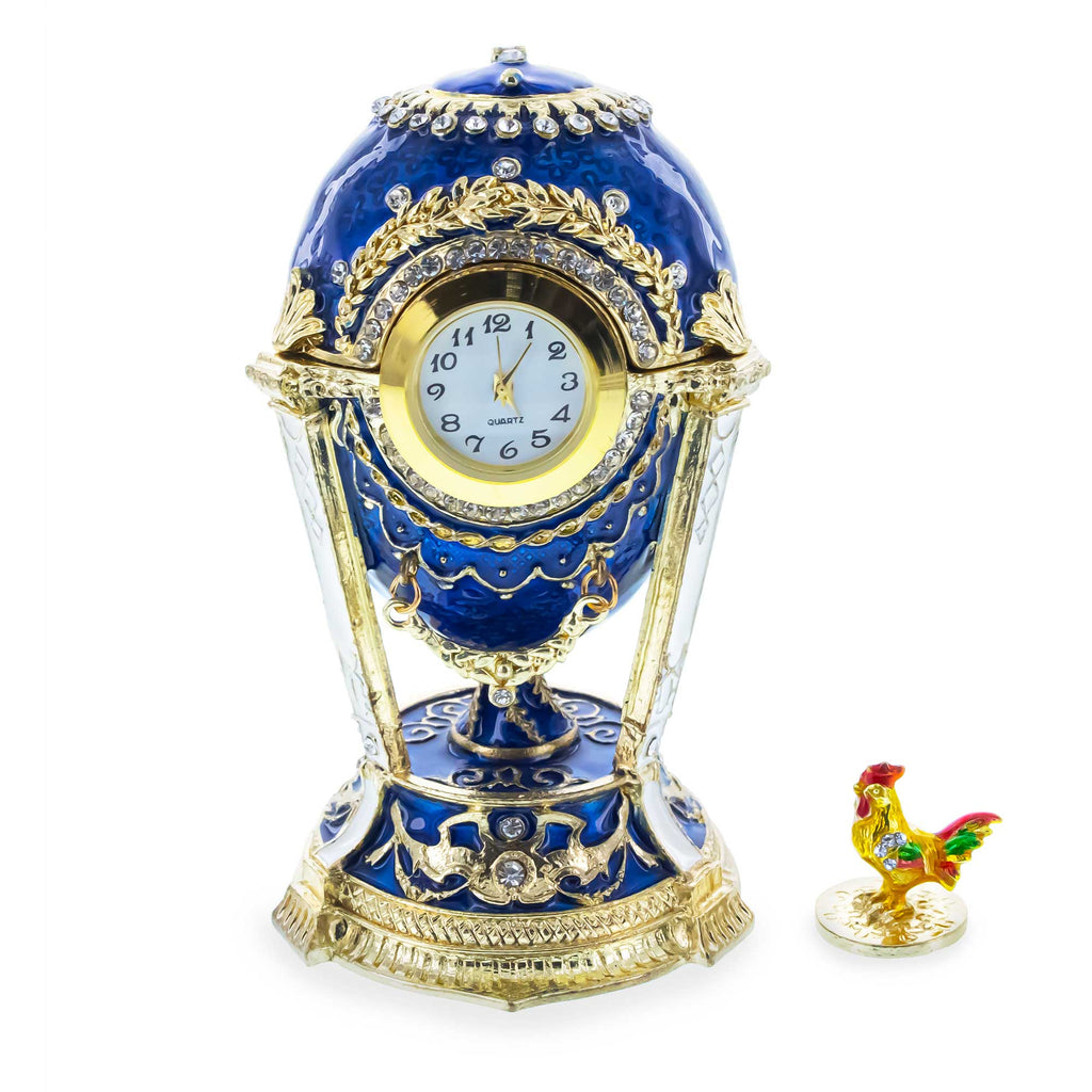 Shop 1900 Cockerel Royal Imperial Easter Egg in Blue. Buy Royal > Royal Eggs > Imperial Blue Oval