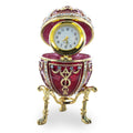 1895 Rosebud Royal Imperial Easter Egg with Clock Surprise in Red color Oval