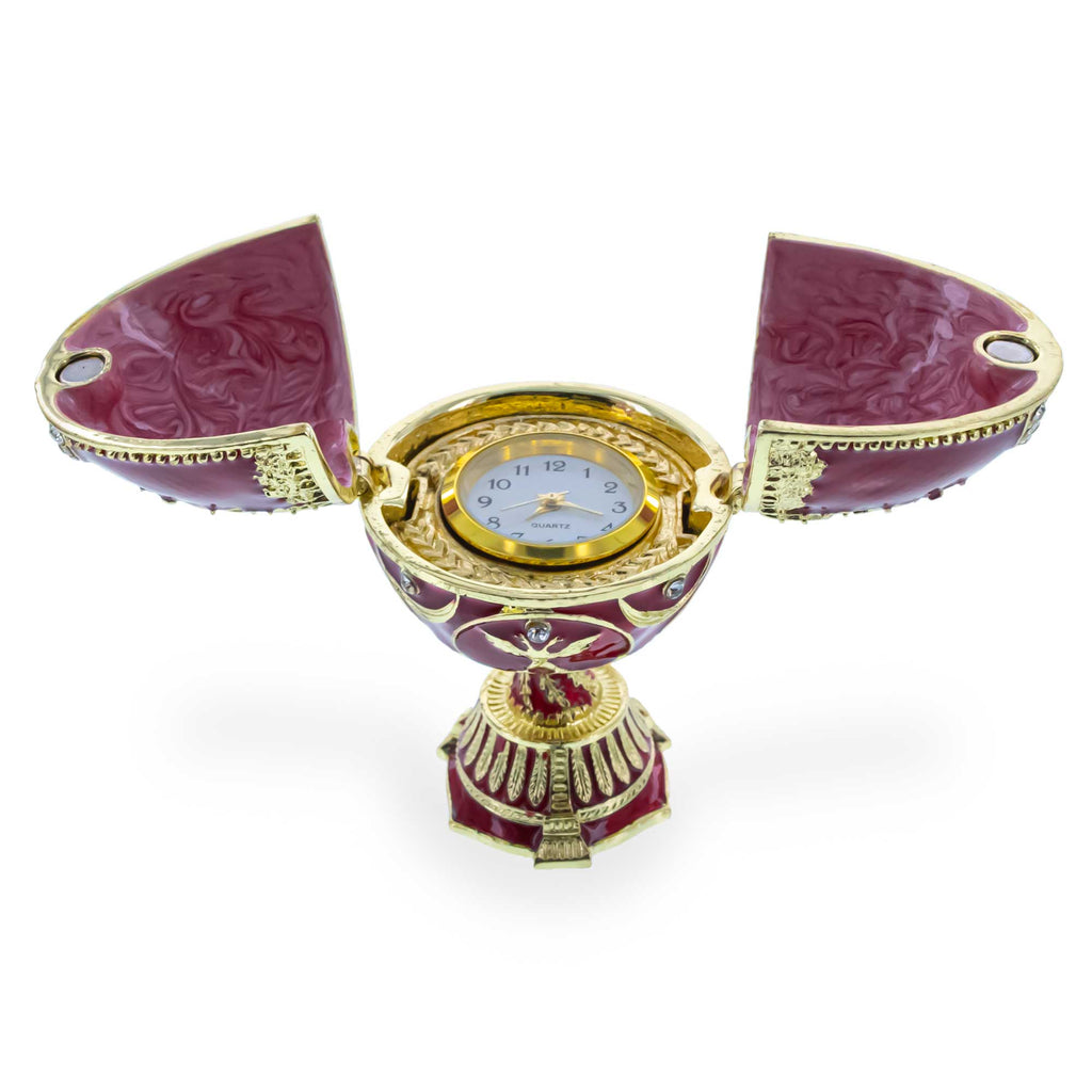 The City Royal Inspired Imperial Easter Egg with ClockCzech Republic , dimensions in inches: 2.8 x 1.7 x 1.7