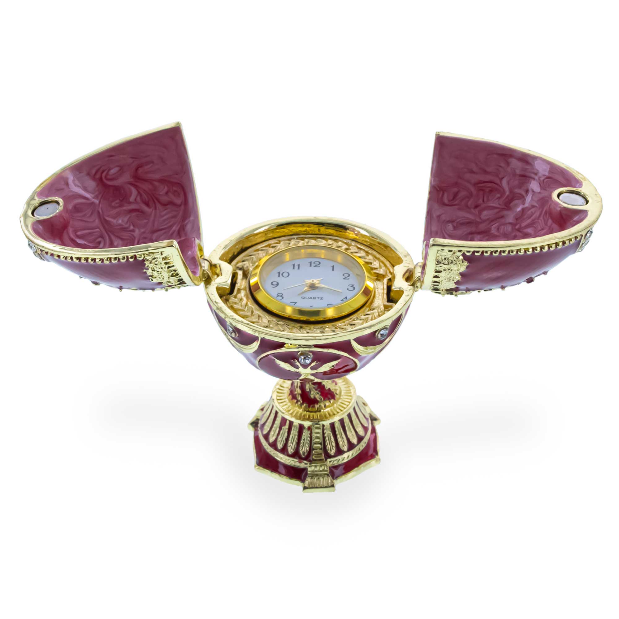 The City Royal Inspired Imperial Easter Egg with ClockCzech Republic , dimensions in inches: 2.8 x 1.7 x 1.7