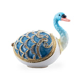 Jeweled Swan Trinket Box Figurine in Multi color
