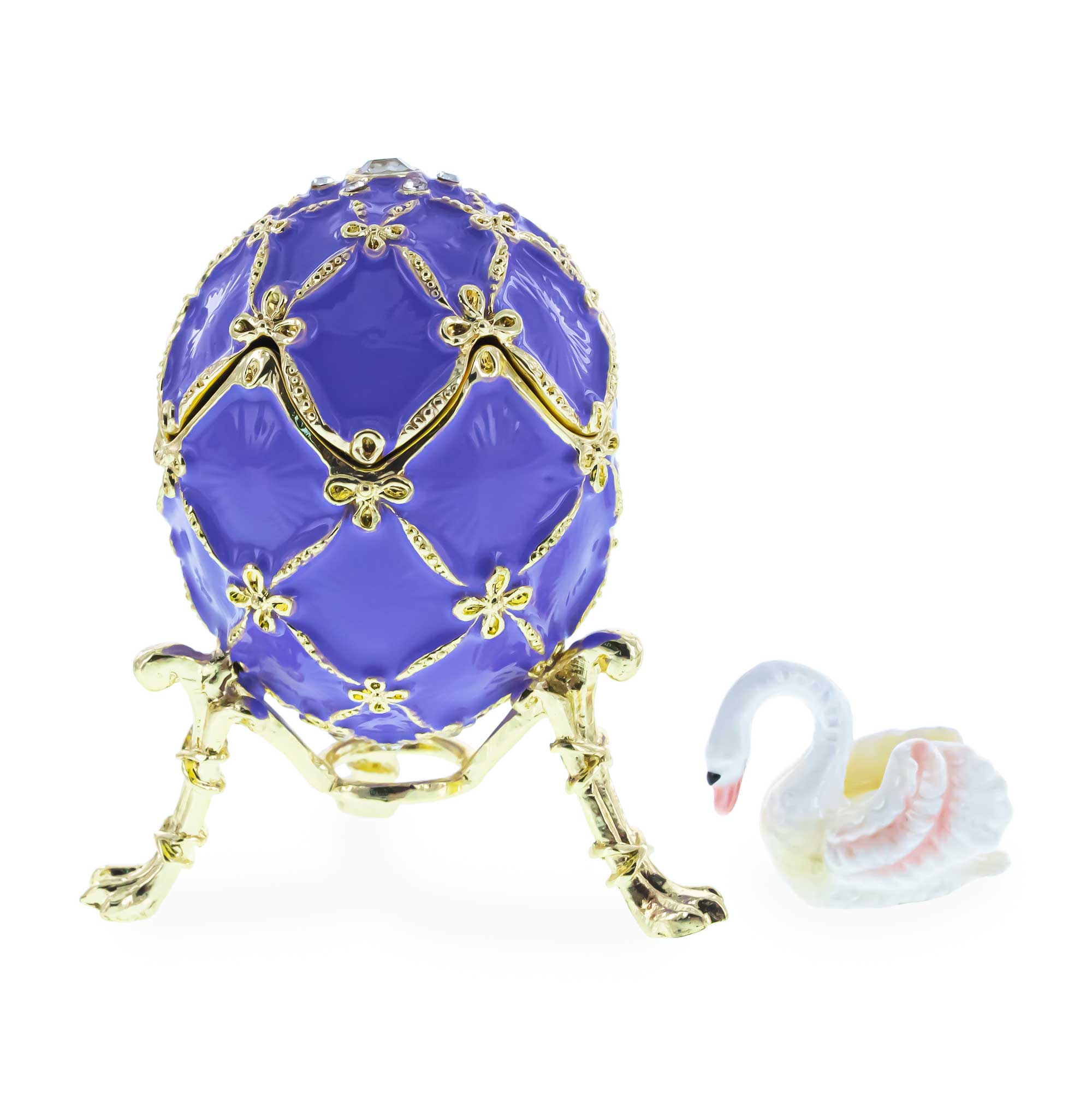 1906 The Swan Royal Imperial Egg in Purple in Purple color Oval