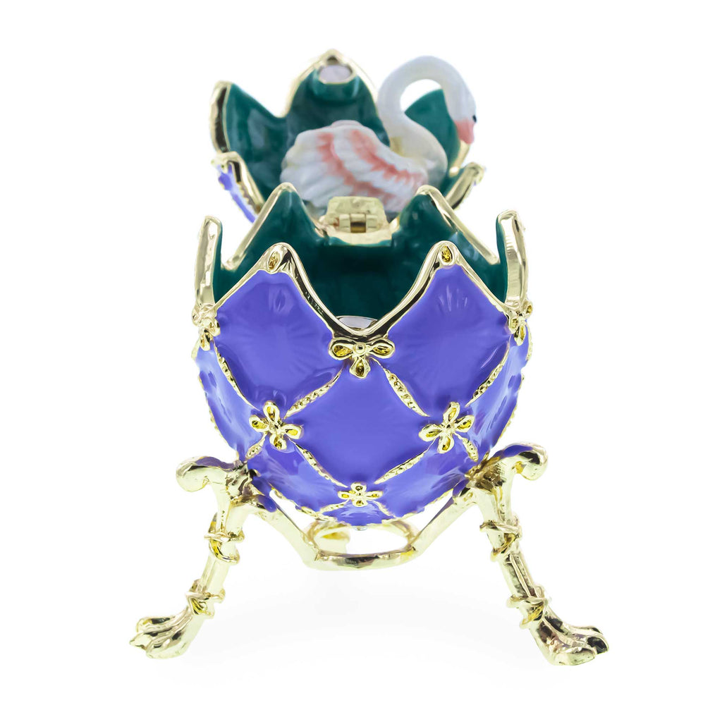 1906 The Swan Royal Imperial Egg in PurpleCzech Republic , dimensions in inches: 2.8 x 1.65 x 1.65