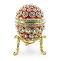 Round Crystals Royal Inspired Imperial Easter Egg in Red color Oval
