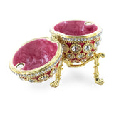 Round Crystals Royal Inspired Imperial Easter Egg , dimensions in inches: 2.65 x 1.73 x 1.73