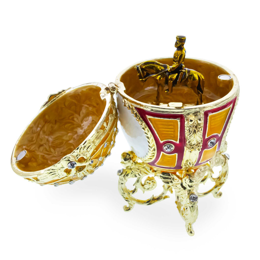 1910 Alexander III Equestrian Royal Imperial Easter EggCzech Republic , dimensions in inches: 3.6 x 2.24 x 2.24