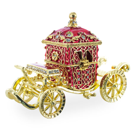 Coronation Coach Jewelry Trinket Box Figurine in Multi color,  shape