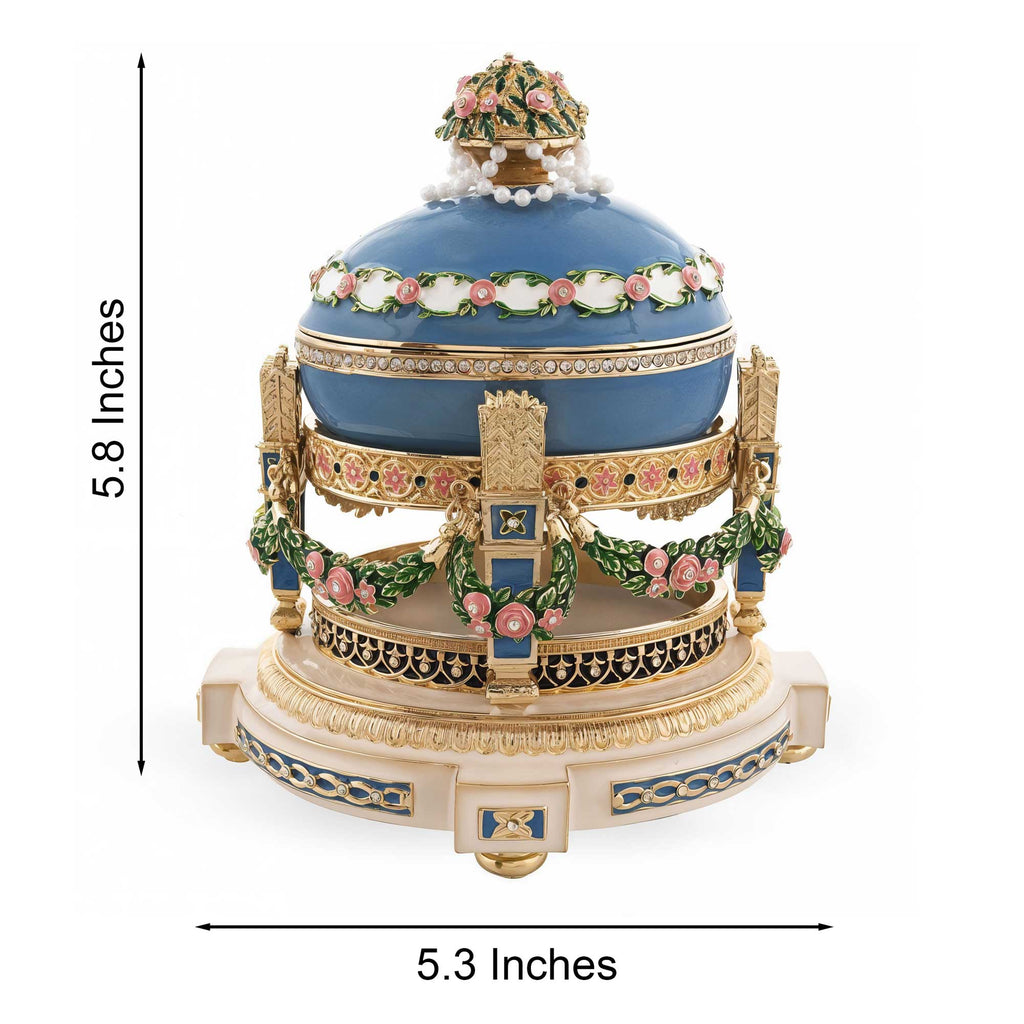 BestPysanky online gift shop sells Faberge replicas Imperial royal collectible Easter egg decorative Russian inspired style jewelry trinket box bejeweled jeweled enameled decoration figurine collection house music box crystal value for sale real