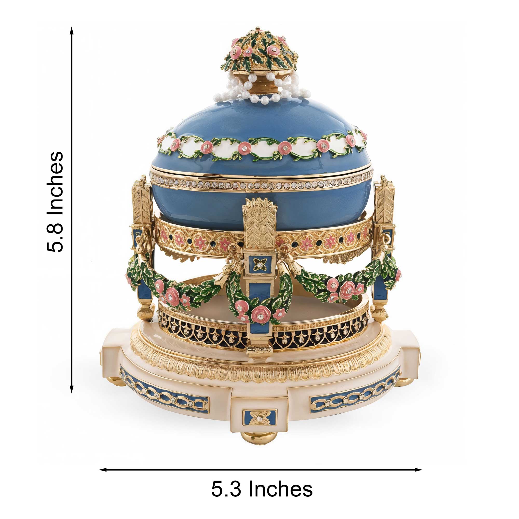 BestPysanky online gift shop sells Faberge replicas Imperial royal collectible Easter egg decorative Russian inspired style jewelry trinket box bejeweled jeweled enameled decoration figurine collection house music box crystal value for sale real