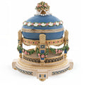 1907 Love Trophies Egg (Cradle with Garlands) Musical Royal Easter Egg in Blue color