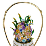 1901 Basket of Flowers Royal Imperial Easter Egg , dimensions in inches: 8.8 x 4.9 x 4.9