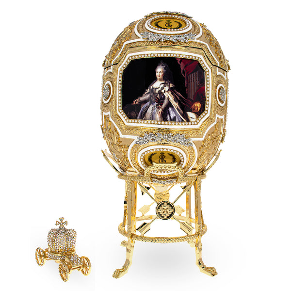 1914 Grisaille Royal Imperial Easter Egg by BestPysanky