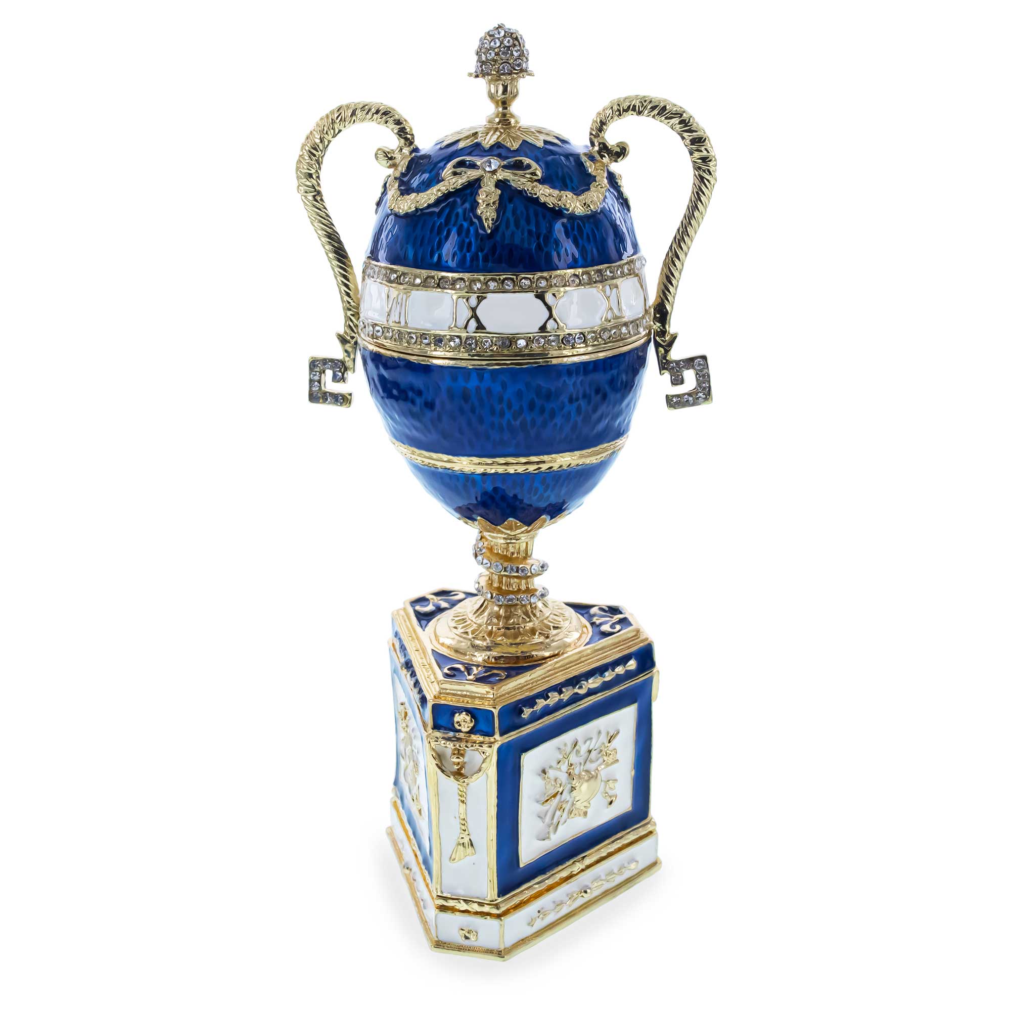 Shop 1895 Blue Serpent Clock Musical Royal Imperial Easter Egg. Buy Royal > Royal Eggs > Imperial > Musical Figurines Blue Oval