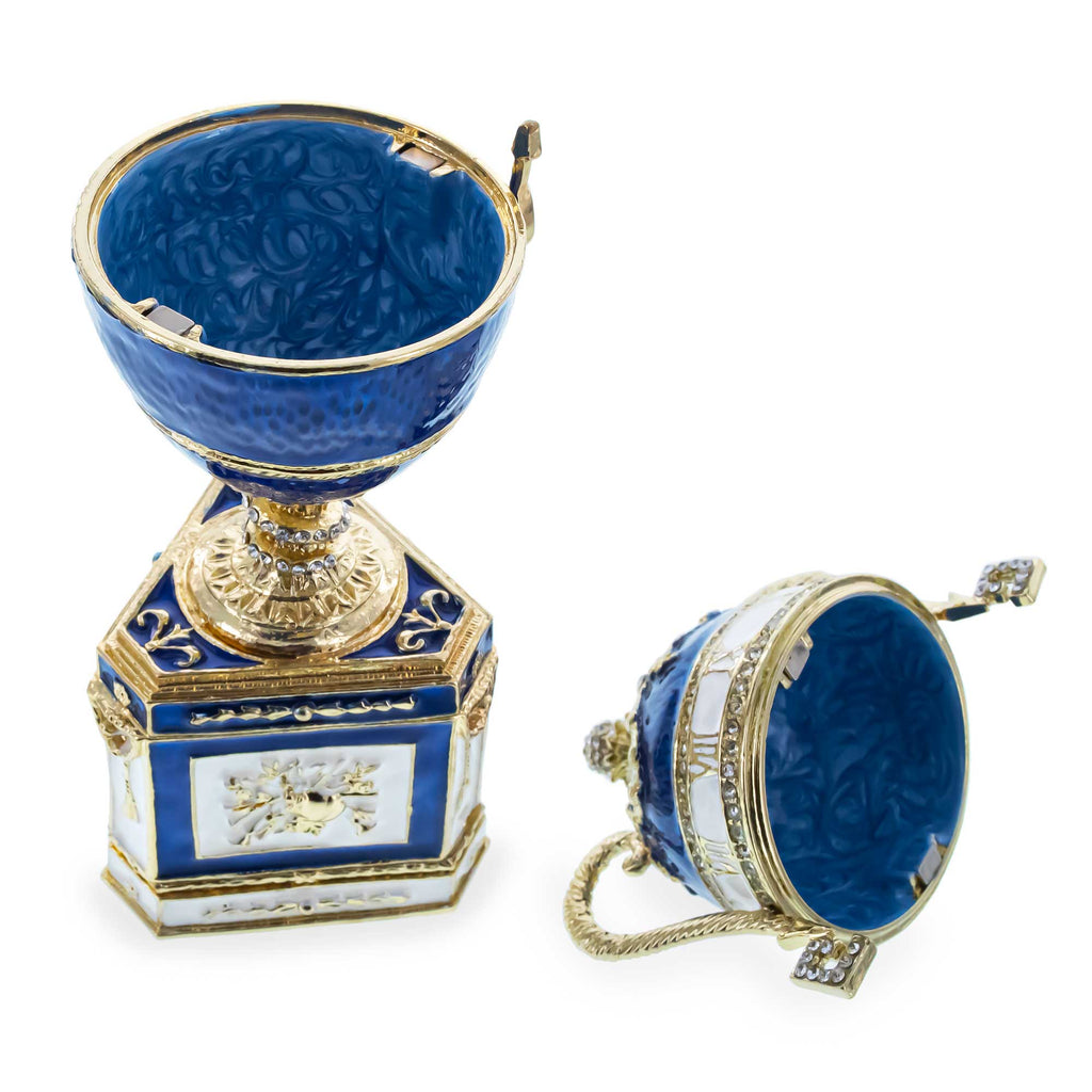 BestPysanky online gift shop sells Faberge replicas Imperial royal collectible Easter egg decorative Russian inspired style jewelry trinket box bejeweled jeweled enameled decoration figurine collection house music box crystal value for sale real