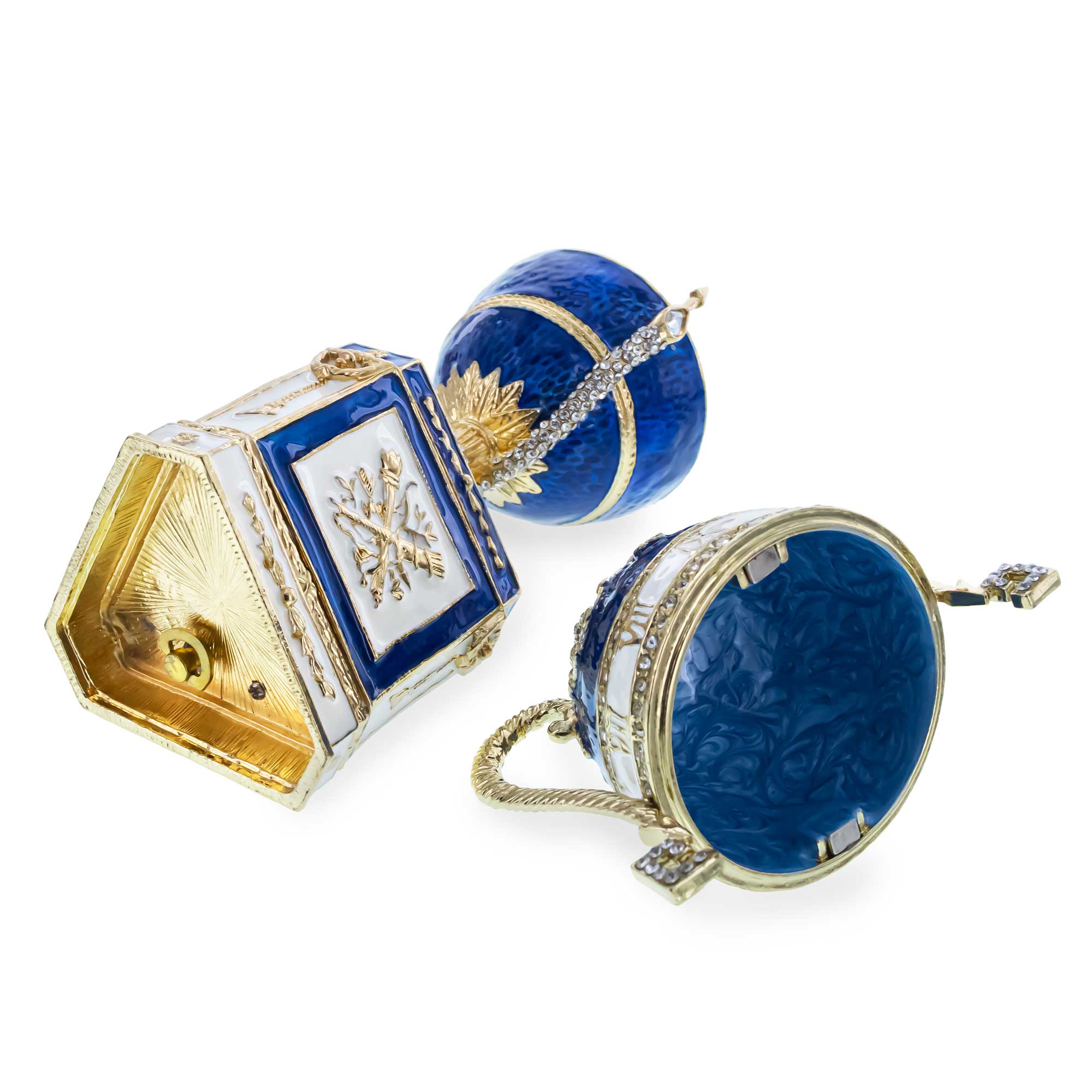 1895 Reloj de serpiente azul Musical Huevo de Pascua Imperial Real