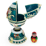 Enameled Nesting Doll Easter Egg Figurine , dimensions in inches: 3.2 x 1.6 x 1.6