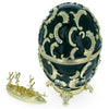 Shop 1891 Memory of Azov Royal Imperial Easter Egg. Buy Royal Royal Eggs Imperial Green Oval Pewter for Sale by Online Gift Shop BestPysanky Faberge replicas Imperial royal collectible Easter egg decorative Russian inspired style jewelry trinket box bejeweled jeweled enameled decoration figurine collection house music box crystal value for sale real