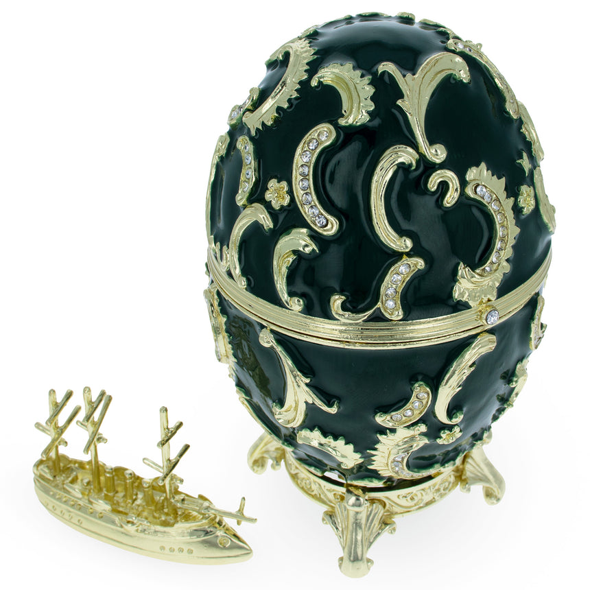 Shop 1891 Memory of Azov Royal Imperial Easter Egg. Buy Royal Royal Eggs Imperial  Oval  for Sale by Online Gift Shop BestPysanky Faberge replicas Imperial royal collectible Easter egg decorative Russian inspired style jewelry trinket box bejeweled jeweled enameled decoration figurine collection house music box crystal value for sale real