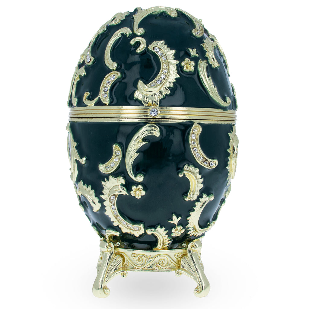 1891 Memory of Azov Royal Imperial Easter Egg in Green color Oval