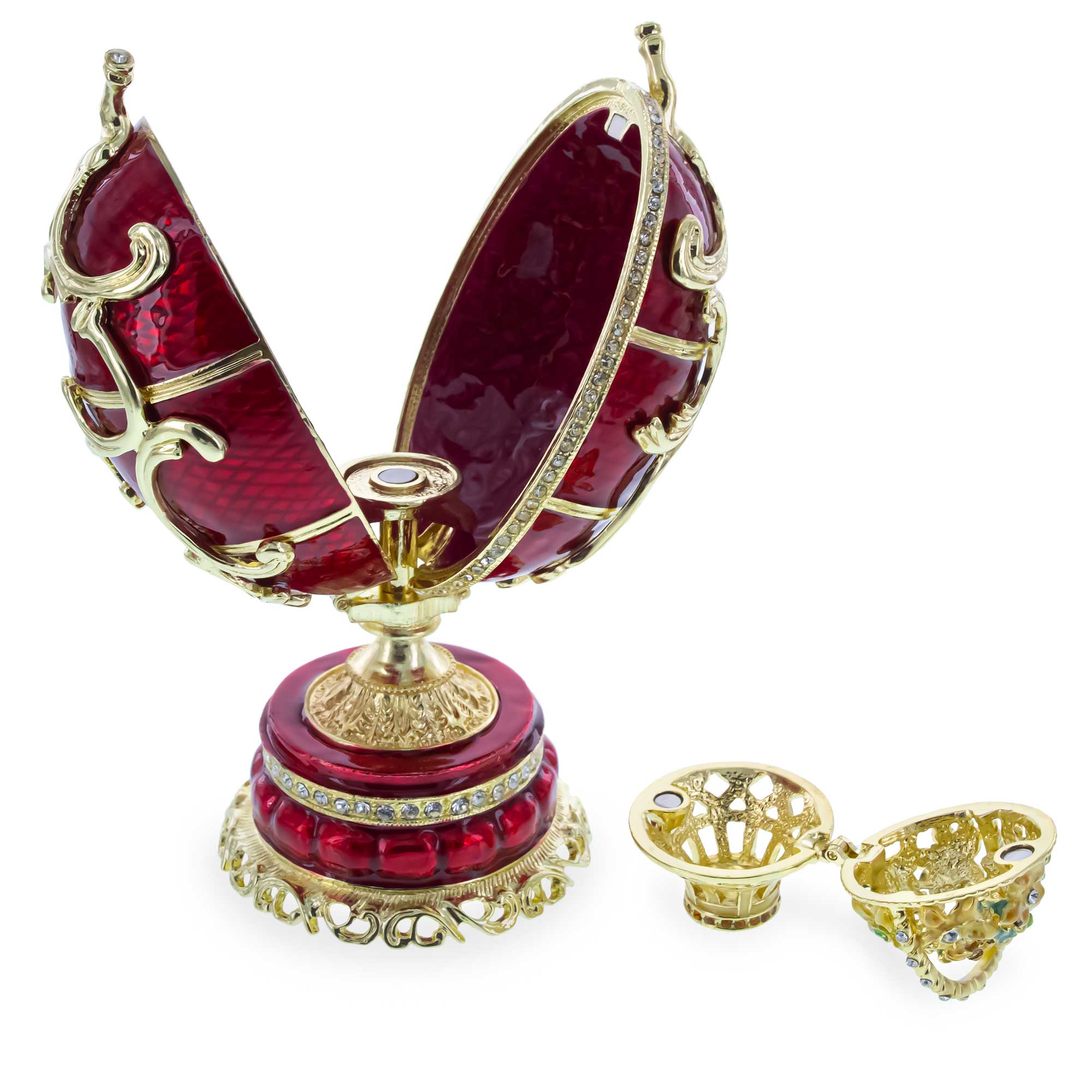 Shop 1899–1903 Spring Flowers Royal Imperial Easter Egg. Buy Royal > Royal Eggs > Imperial Red Oval