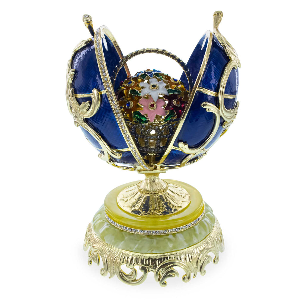 1899–1903 Spring Flowers Royal Imperial Easter Egg 9 InchesCzech Republic , dimensions in inches: 9.2 x 3 x 5.2