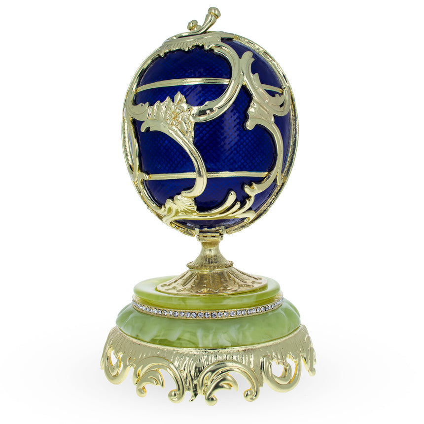 1899–1903 Spring Flowers Royal Imperial Easter Egg 9 Inches , dimensions in inches: 6.35 x 3 x 3