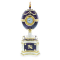 1904 Kelch Chanticleer Royal Imperial Musical Easter Egg in Purple Enamel in Purple color Oval