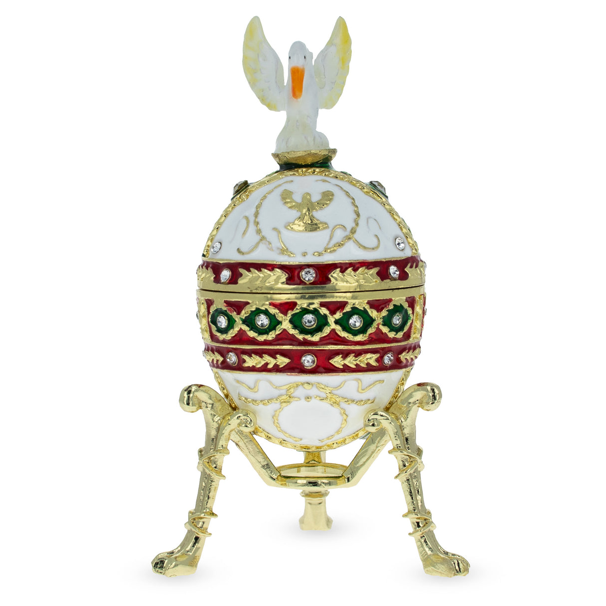 Pewter 1898 Pelican Royal Imperial Easter Egg in Multi color Oval