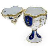 Shop Pearls on White Enamel Royal Inspired Easter Egg 3.75 Inches. Buy Royal Royal Eggs Inspired White Oval Pewter for Sale by Online Gift Shop BestPysanky Faberge replicas Imperial royal collectible Easter egg decorative Russian inspired style jewelry trinket box bejeweled jeweled enameled decoration figurine collection house music box crystal value for sale real