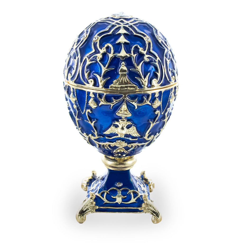 1912 Tsarevich Royal Easter Egg in Blue color Oval