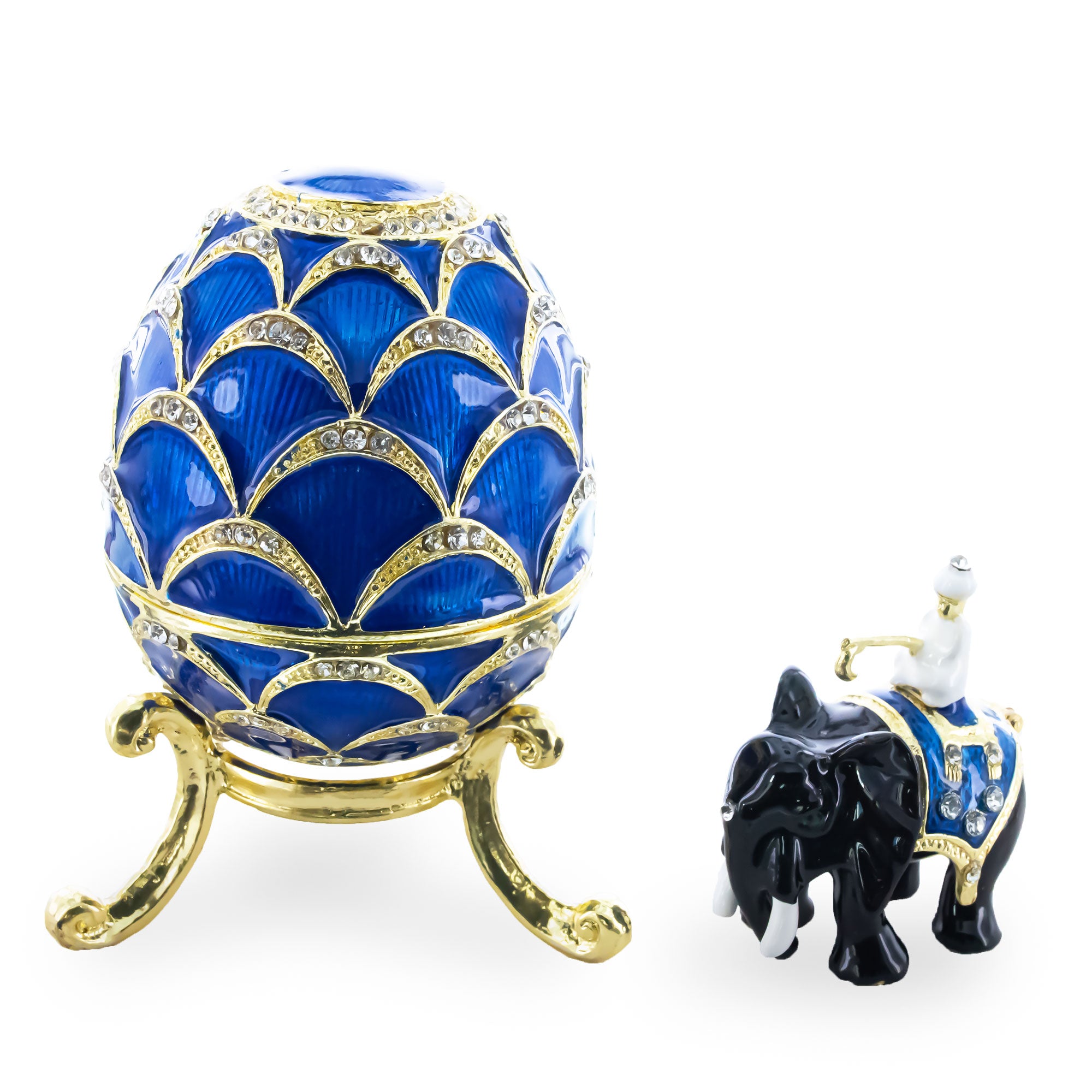 1900 Pine Cone Royal Imperial Easter Egg in Blue color Oval