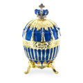 1885 Blue Enamel Ribbed Royal Imperial Easter Egg in Blue color Oval